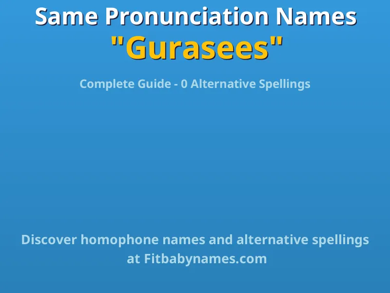 Infographic: Gurasees same pronunciation names, similar names, and homophone names