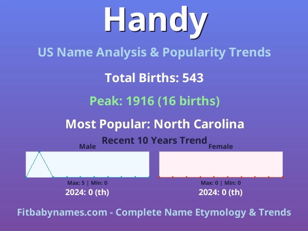 Infographic: Handy name meaning, origin, and popularity trends in the United States (US baby name analysis chart)