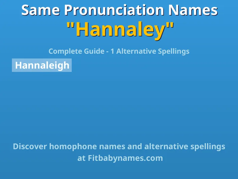 Infographic: Hannaley same pronunciation names, similar names, and homophone names