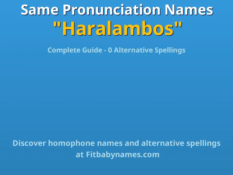 Infographic: Haralambos same pronunciation names, similar names, and homophone names