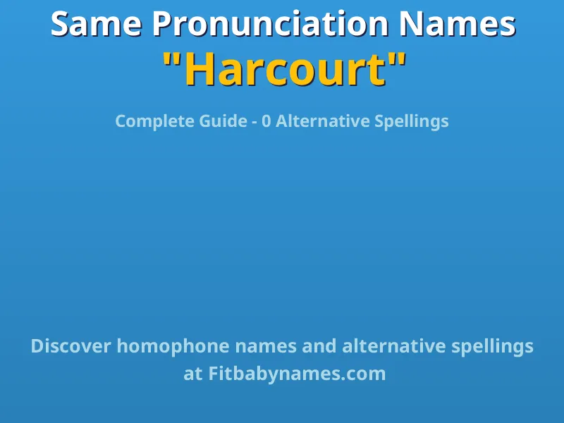 Infographic: Harcourt same pronunciation names, similar names, and homophone names