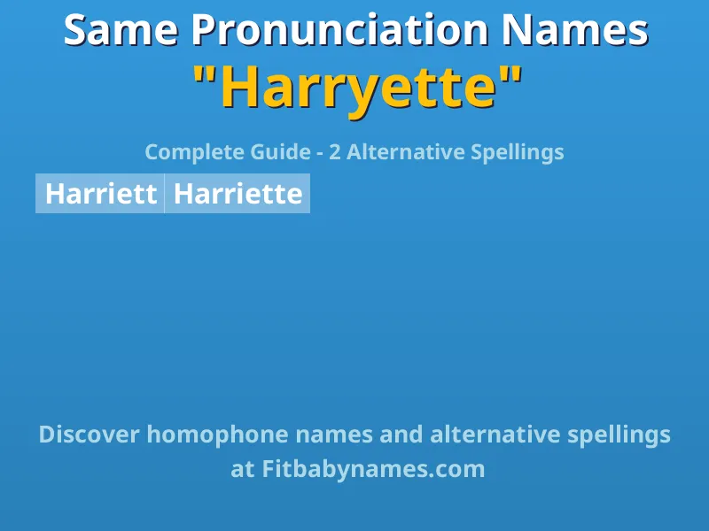 Infographic: Harryette same pronunciation names, similar names, and homophone names