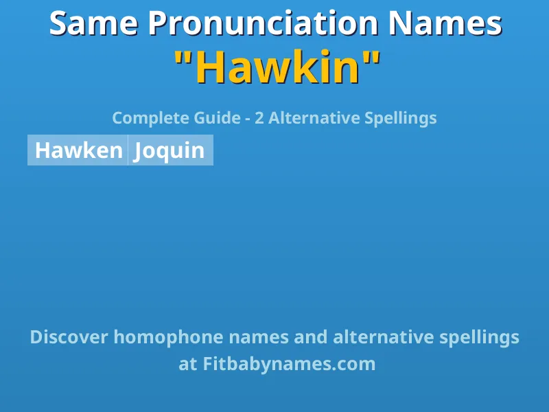 Infographic: Hawkin same pronunciation names, similar names, and homophone names