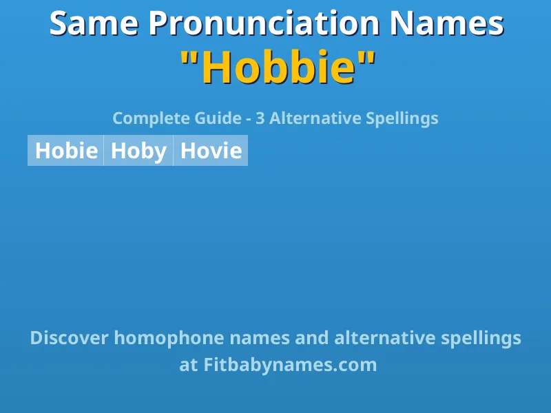 Infographic: Hobbie same pronunciation names, similar names, and homophone names