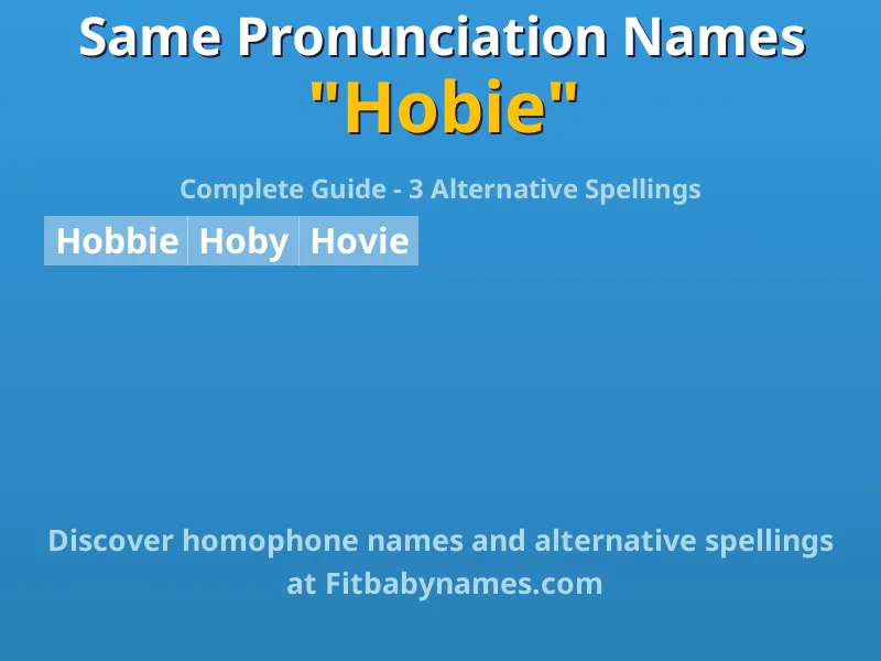 Infographic: Hobie same pronunciation names, similar names, and homophone names