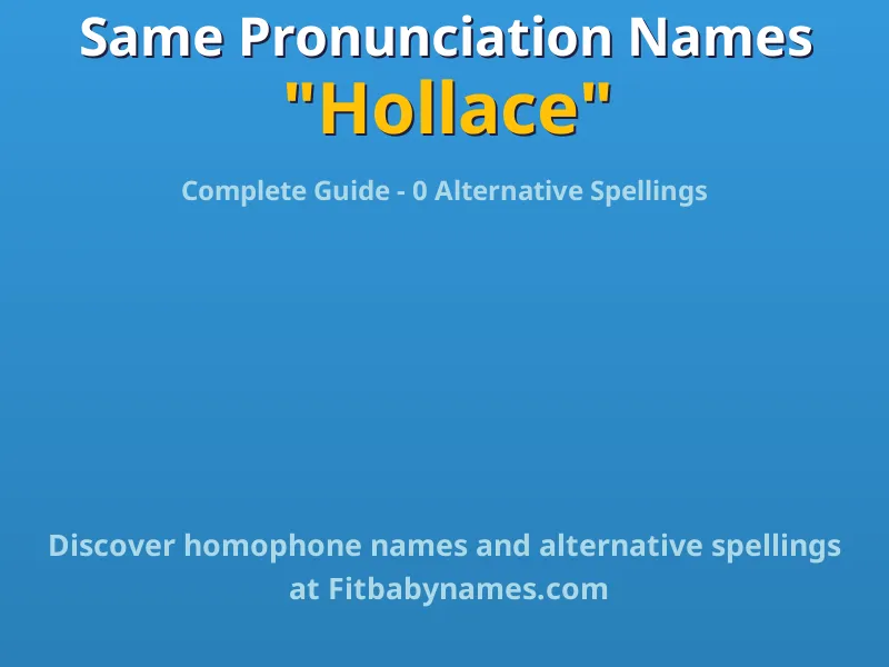 Infographic: Hollace same pronunciation names, similar names, and homophone names