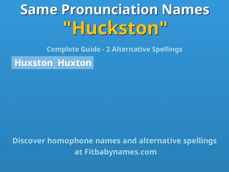 Infographic: Huckston same pronunciation names, similar names, and homophone names