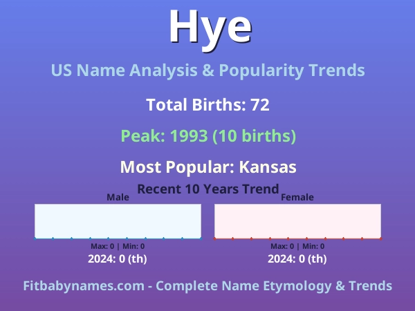 Infographic: Hye name meaning, origin, and popularity trends in the United States (US baby name analysis chart)