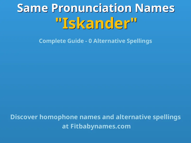 Infographic: Iskander same pronunciation names, similar names, and homophone names
