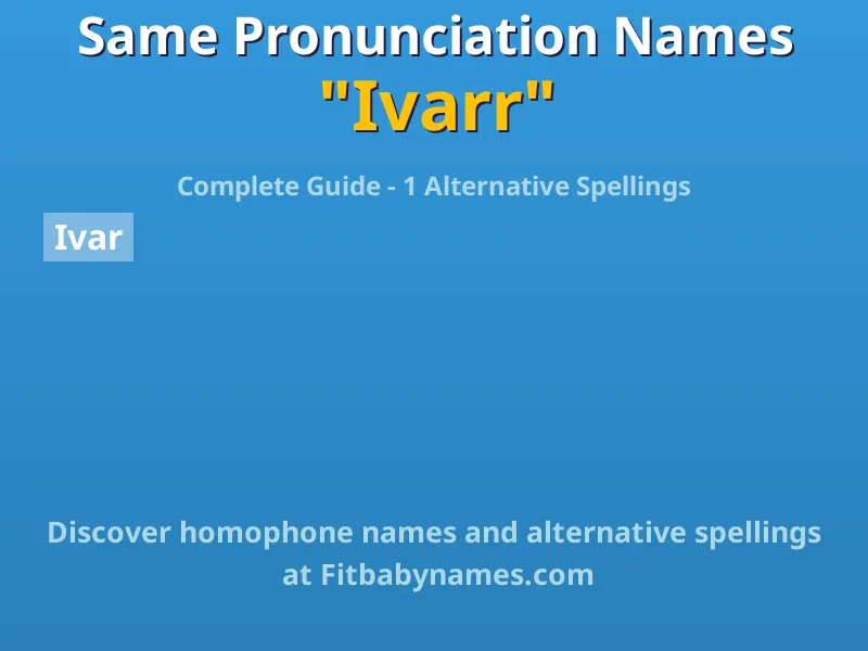 Infographic: Ivarr same pronunciation names, similar names, and homophone names