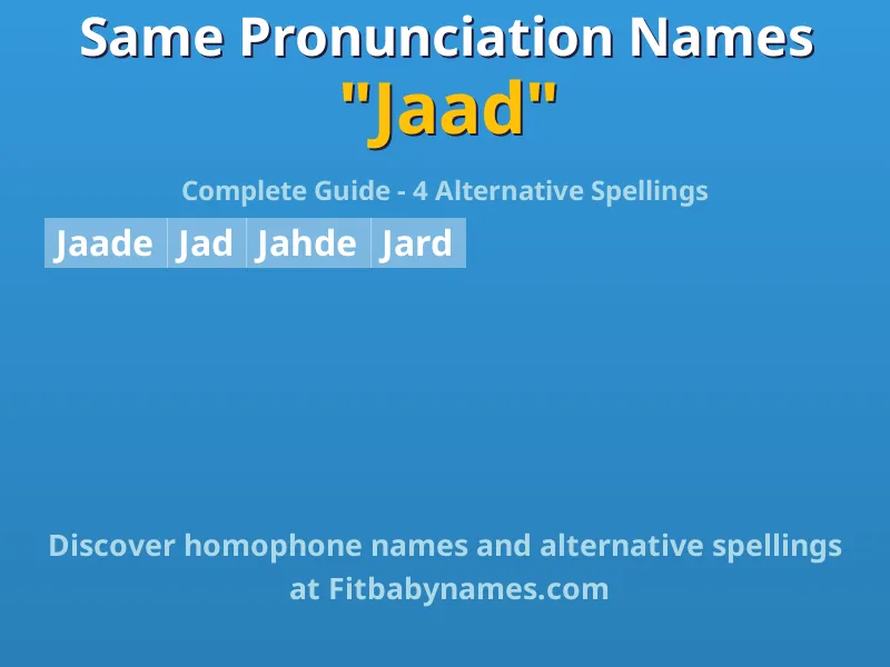 Infographic: Jaad same pronunciation names, similar names, and homophone names