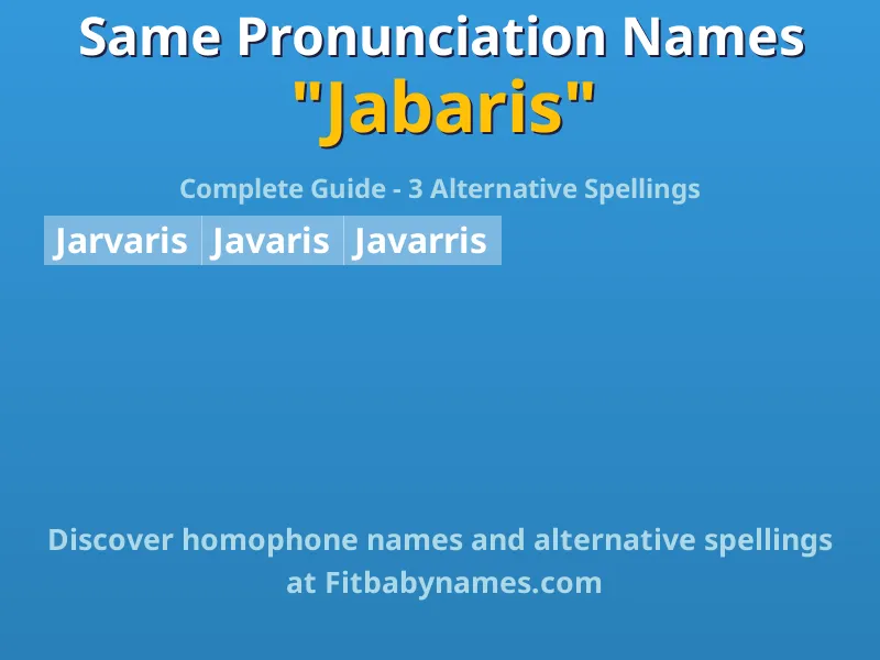 Infographic: Jabaris same pronunciation names, similar names, and homophone names
