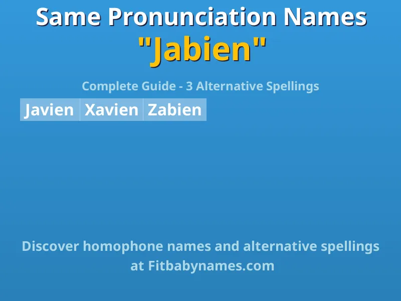 Infographic: Jabien same pronunciation names, similar names, and homophone names