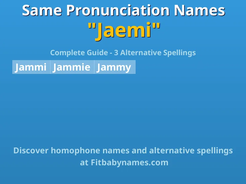 Infographic: Jaemi same pronunciation names, similar names, and homophone names