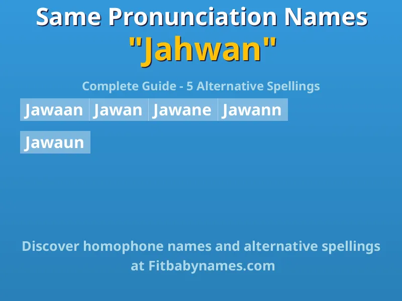 Infographic: Jahwan same pronunciation names, similar names, and homophone names