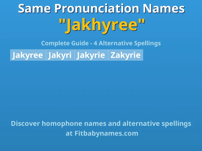 Infographic: Jakhyree same pronunciation names, similar names, and homophone names