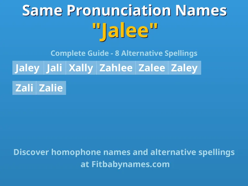 Infographic: Jalee same pronunciation names, similar names, and homophone names