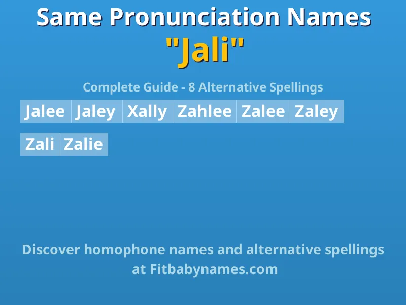 Infographic: Jali same pronunciation names, similar names, and homophone names