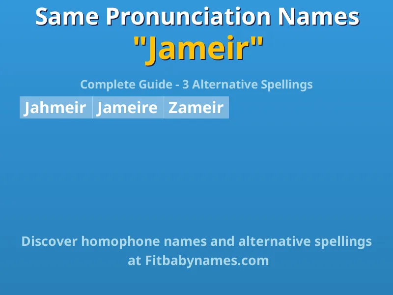 Infographic: Jameir same pronunciation names, similar names, and homophone names