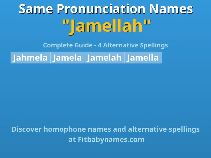 Infographic: Jamellah same pronunciation names, similar names, and homophone names