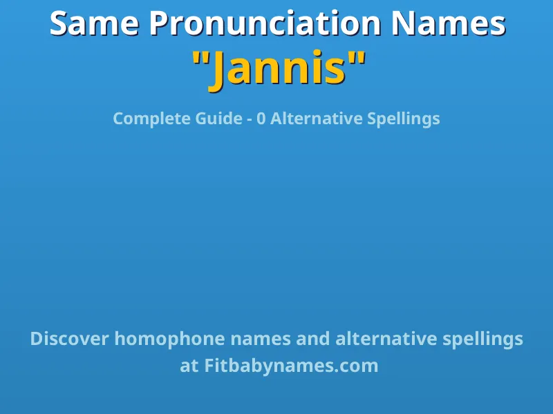 Infographic: Jannis same pronunciation names, similar names, and homophone names