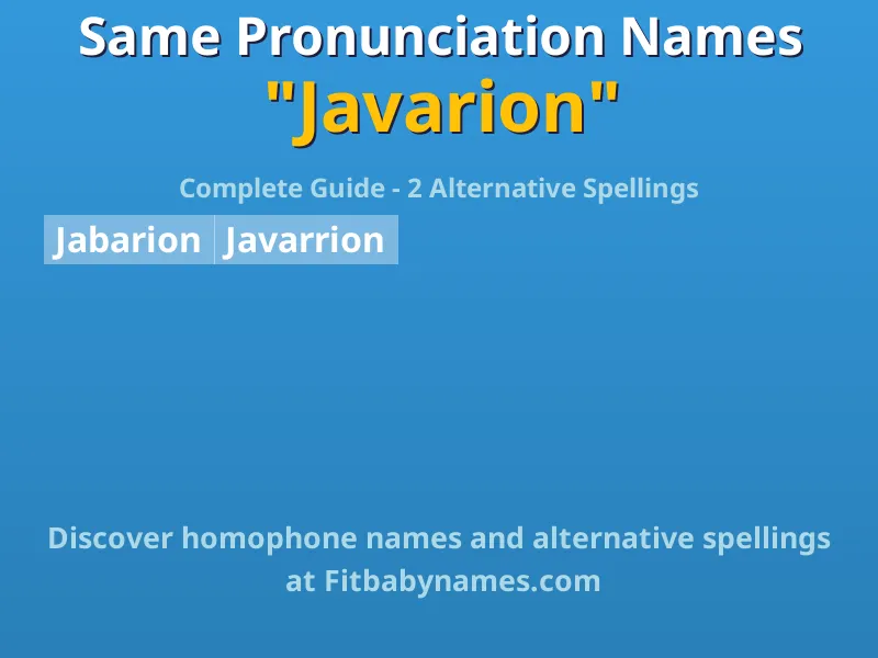 Infographic: Javarion same pronunciation names, similar names, and homophone names
