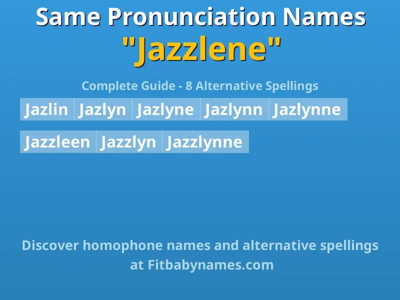 Infographic: Jazzlene same pronunciation names, similar names, and homophone names