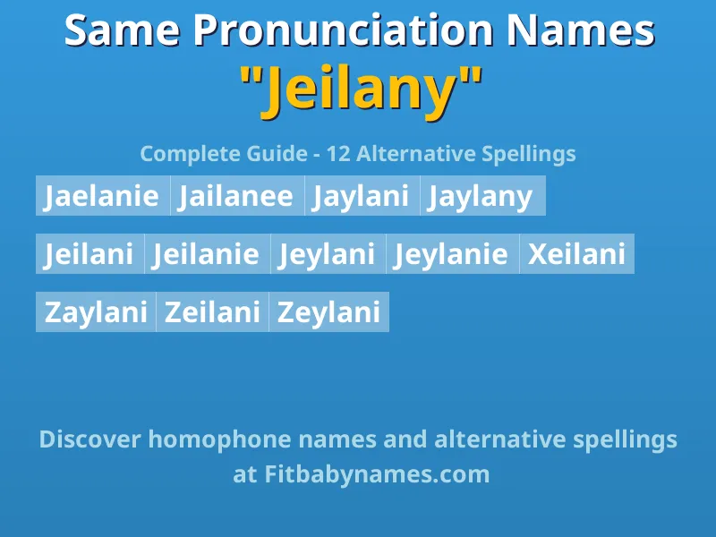 Infographic: Jeilany same pronunciation names, similar names, and homophone names