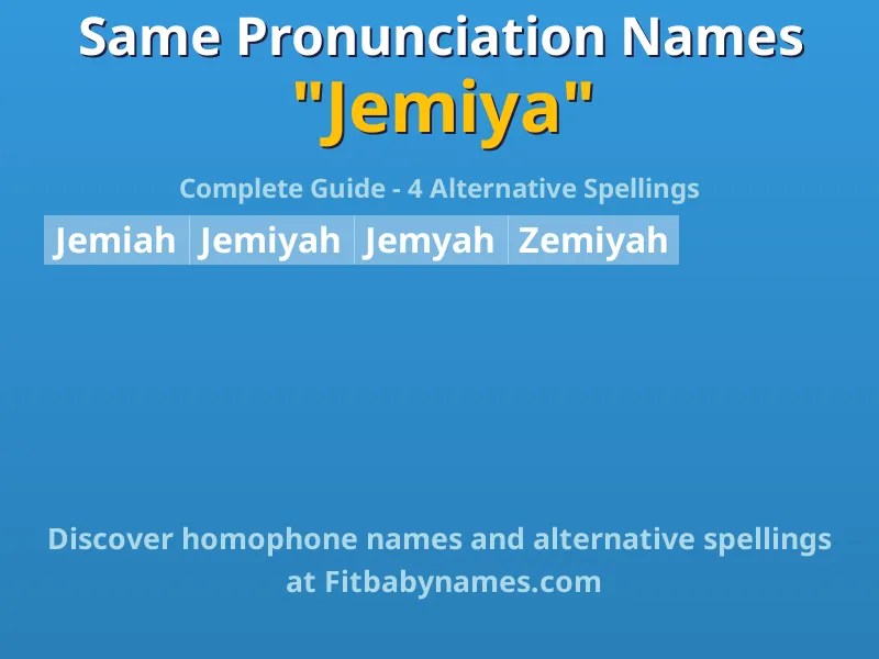 Infographic: Jemiya same pronunciation names, similar names, and homophone names