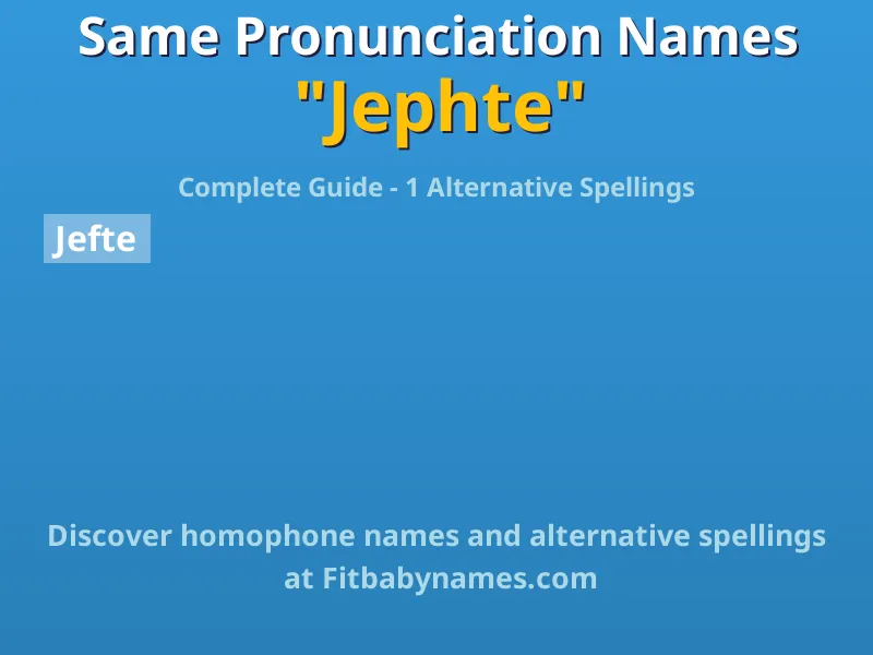 Infographic: Jephte same pronunciation names, similar names, and homophone names