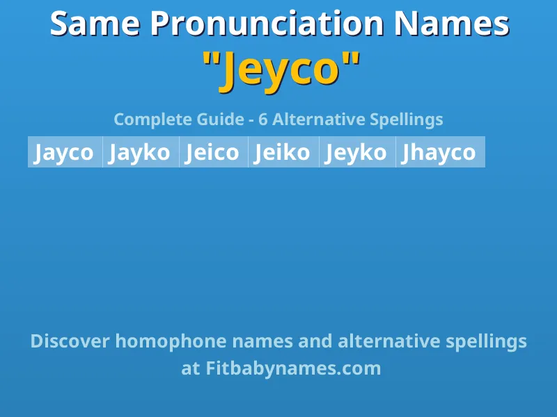 Infographic: Jeyco same pronunciation names, similar names, and homophone names