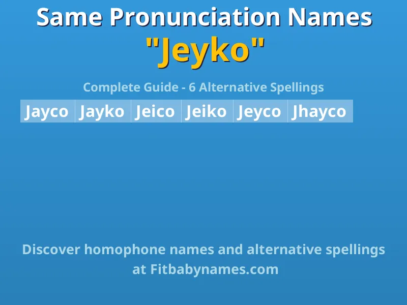 Infographic: Jeyko same pronunciation names, similar names, and homophone names