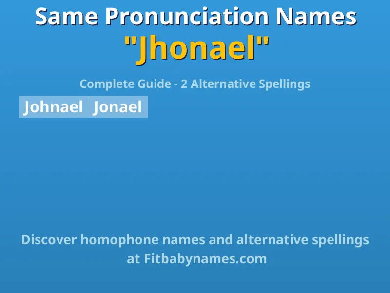 Infographic: Jhonael same pronunciation names, similar names, and homophone names