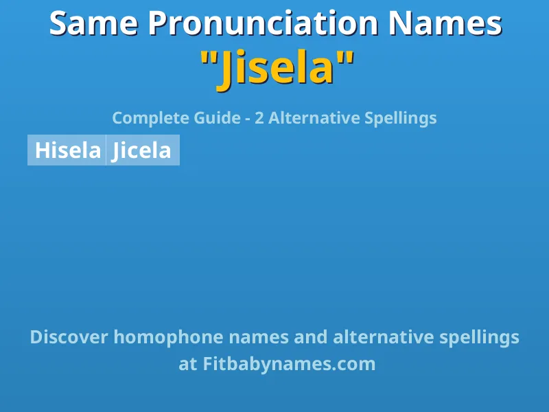 Infographic: Jisela same pronunciation names, similar names, and homophone names