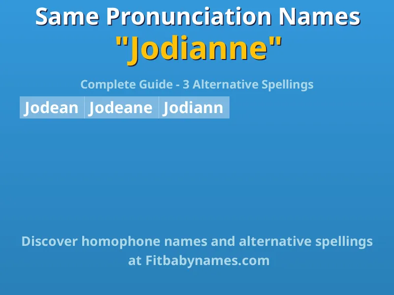 Infographic: Jodianne same pronunciation names, similar names, and homophone names