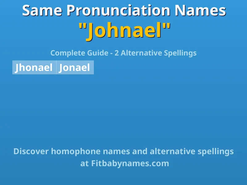 Infographic: Johnael same pronunciation names, similar names, and homophone names