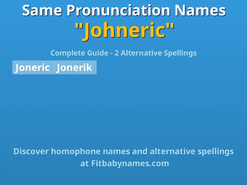 Infographic: Johneric same pronunciation names, similar names, and homophone names
