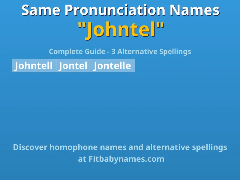 Infographic: Johntel same pronunciation names, similar names, and homophone names