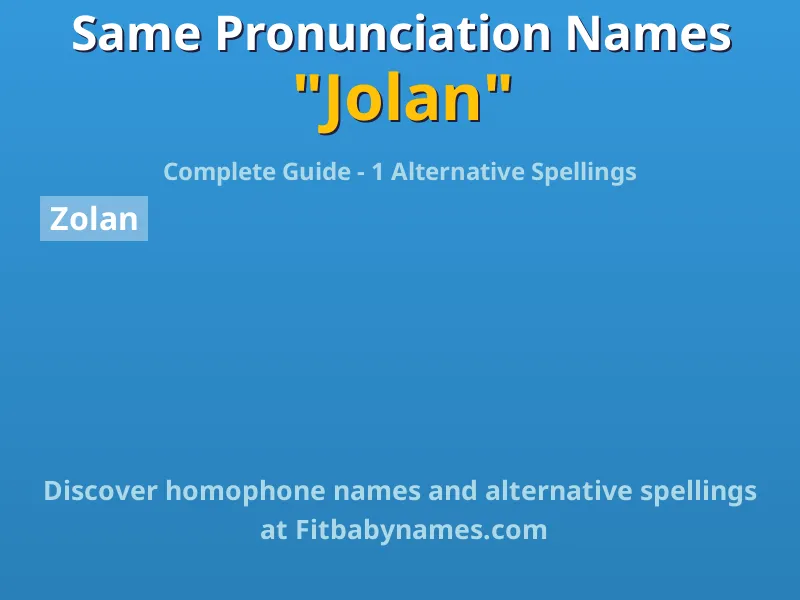 Infographic: Jolan same pronunciation names, similar names, and homophone names
