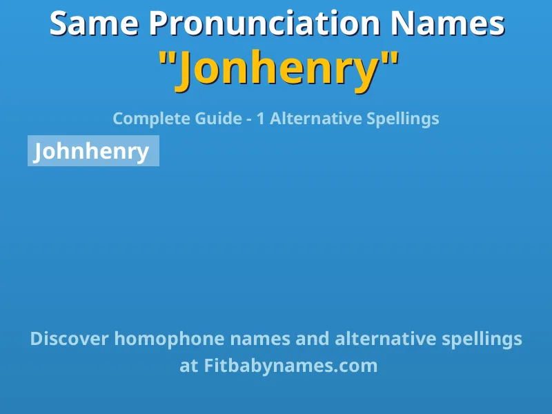 Infographic: Jonhenry same pronunciation names, similar names, and homophone names