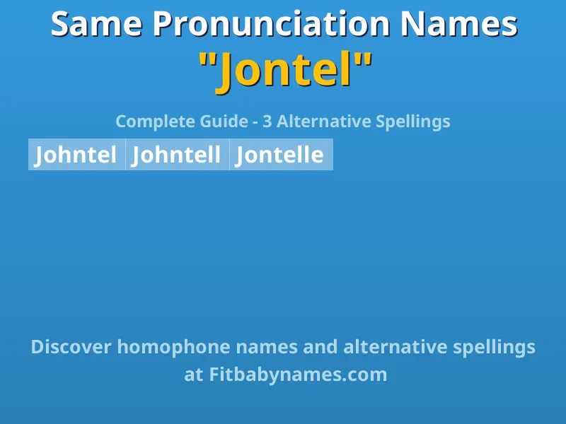 Infographic: Jontel same pronunciation names, similar names, and homophone names