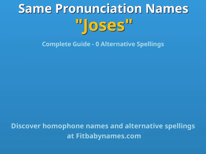 Infographic: Joses same pronunciation names, similar names, and homophone names