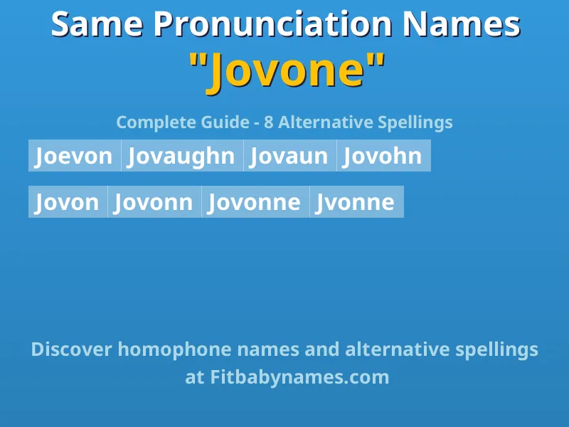 Infographic: Jovone same pronunciation names, similar names, and homophone names