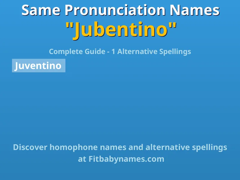 Infographic: Jubentino same pronunciation names, similar names, and homophone names