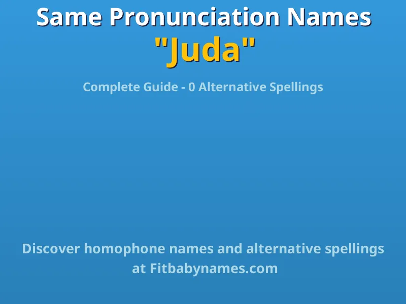 Infographic: Juda same pronunciation names, similar names, and homophone names