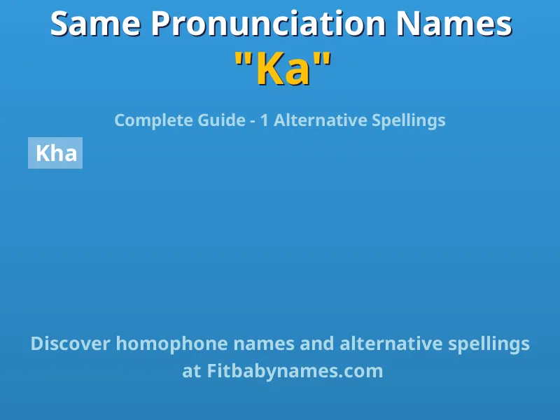 Infographic: Ka same pronunciation names, similar names, and homophone names