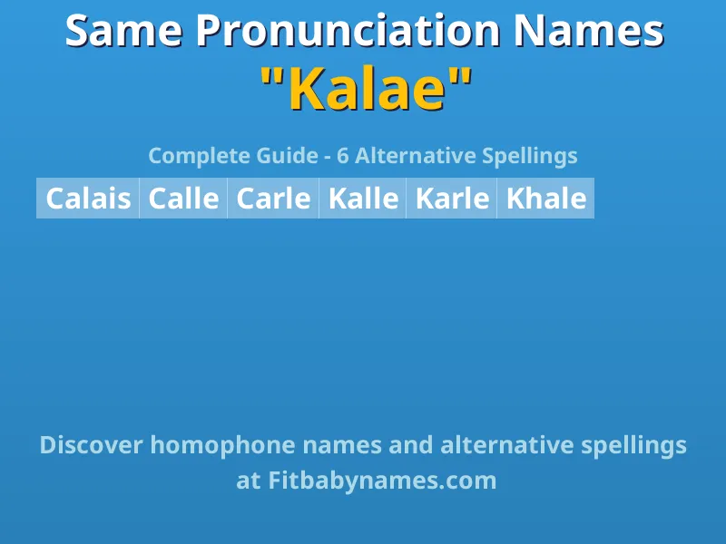 Infographic: Kalae same pronunciation names, similar names, and homophone names