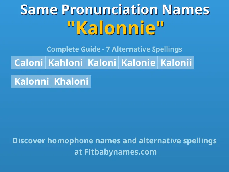 Infographic: Kalonnie same pronunciation names, similar names, and homophone names