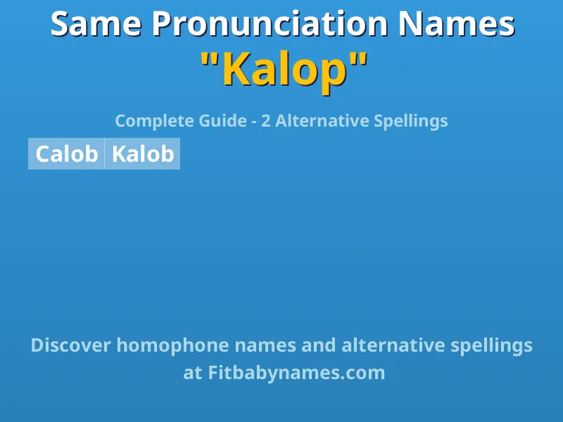 Infographic: Kalop same pronunciation names, similar names, and homophone names