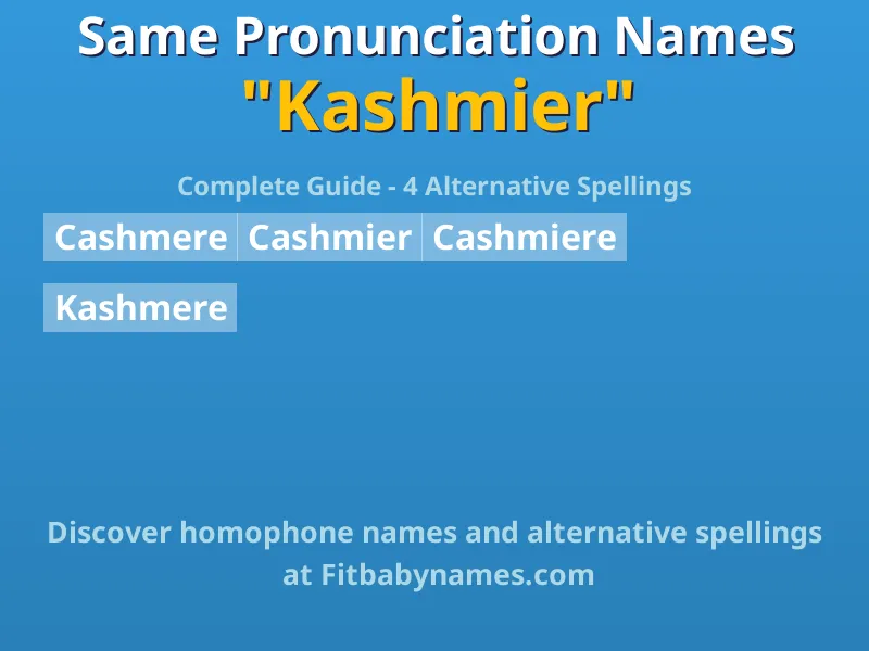 Infographic: Kashmier same pronunciation names, similar names, and homophone names